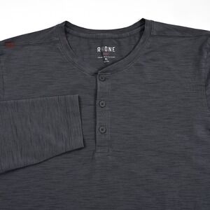 Rhone Shirt Men's‎ XL Heathered Gray L/S Henley Pima Cotton Stretch Performance